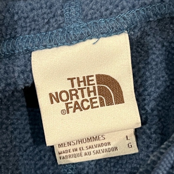 NWT Men’s Large North Face 1/4 Zip Caprock Soft Navy Woven Knit Sweater - Picture 11 of 11